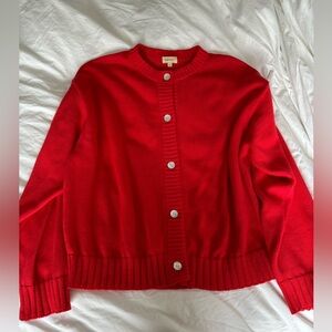 Donni Red Knit Cardigan